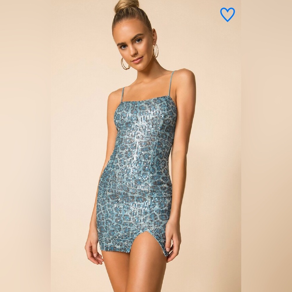 Nwot Revolve Superdown Romee Slit Mini Dress / Bl… - image 1